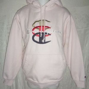 supreme champion hoodie pink